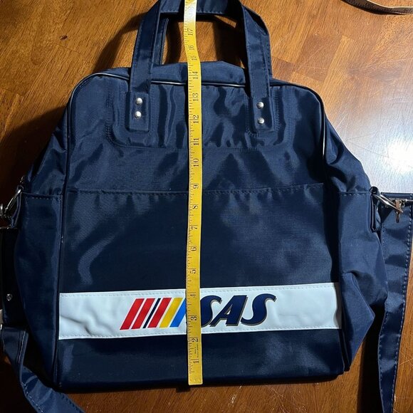Vintage 70s Scandinavian Airlines Shoulder Bag US Made Weekender Retro Duffle - Picture 10 of 14